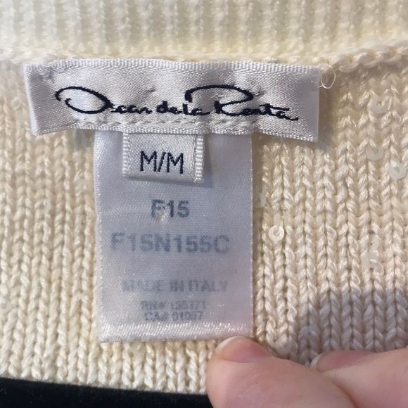 Oscar de la Renta wool silk blend sequins cardigan - Picture 8 of 13